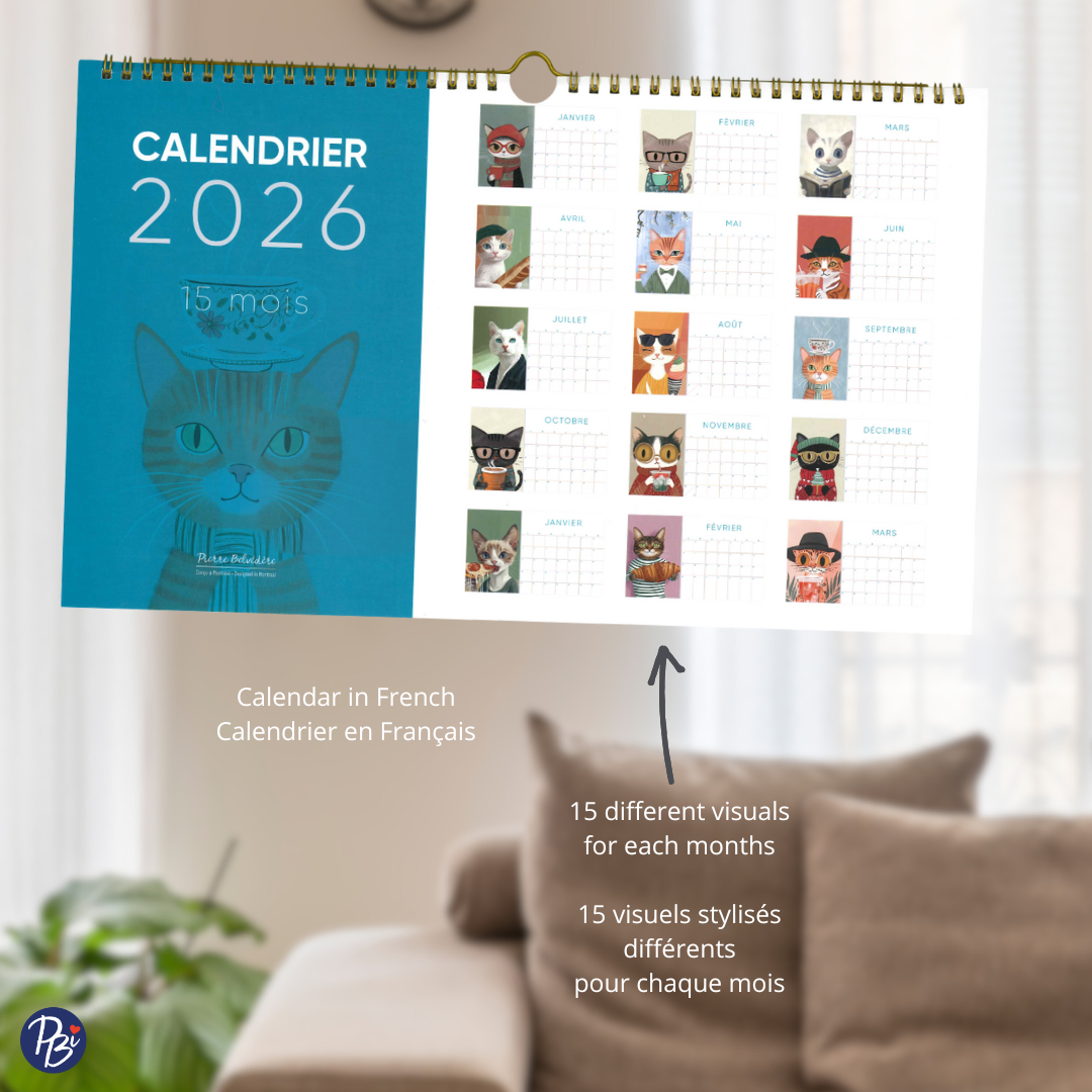 CALENDRIER 15 MOIS-2026- CHATS PBI AUTRES