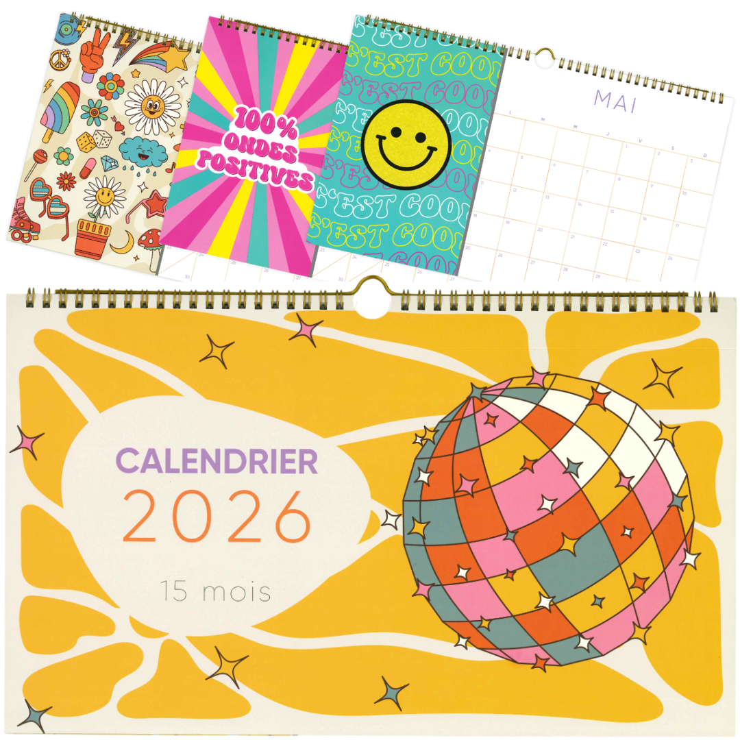 CALENDRIER 15 MOIS-2026- STYLE 70'S