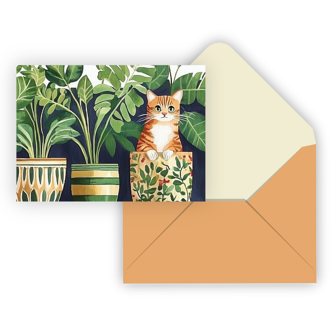 CARTE DE SOUHAIT IND./  CHAT ET PLANTES PBI AUTRES