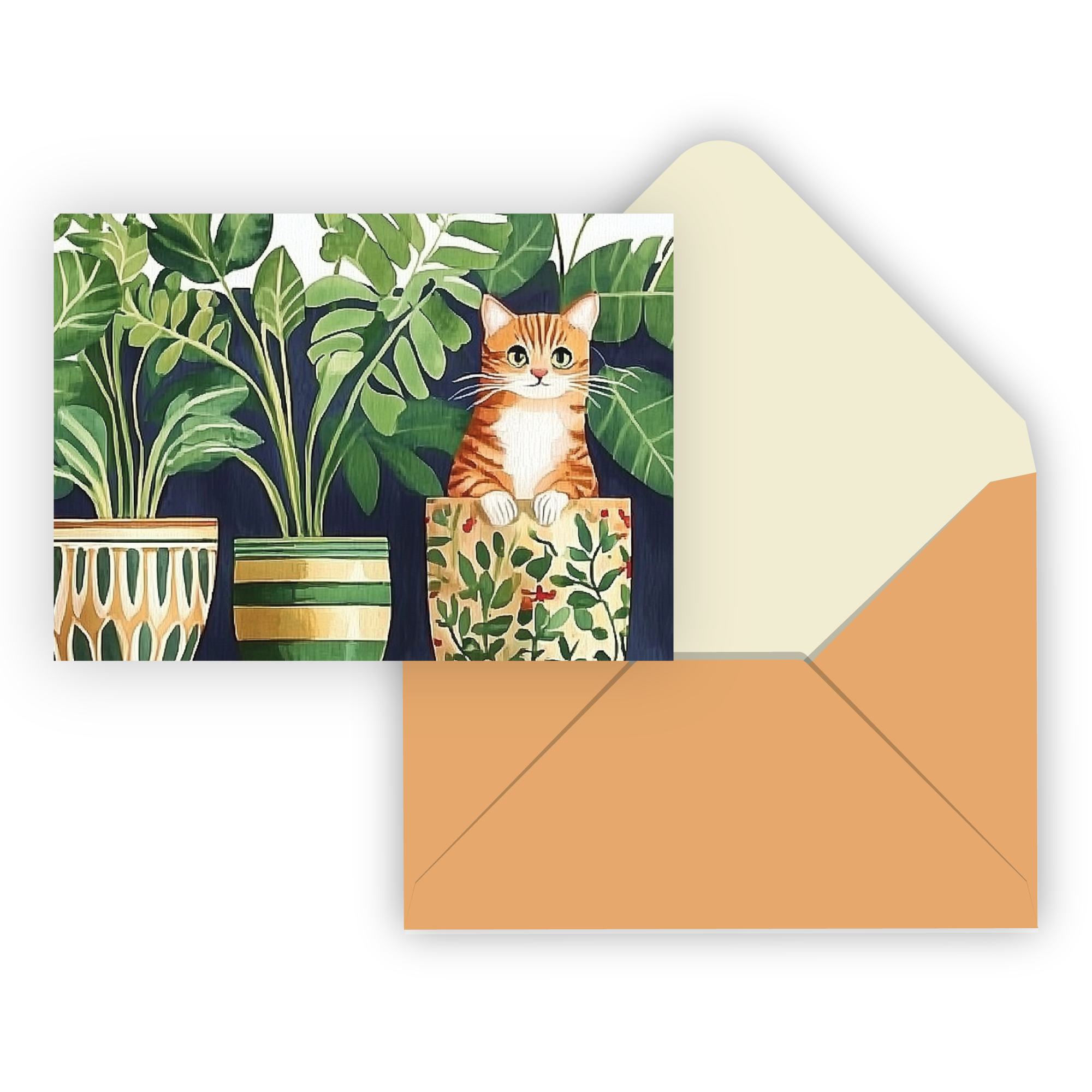 CARTE DE SOUHAIT IND./  CHAT ET PLANTES PBI AUTRES