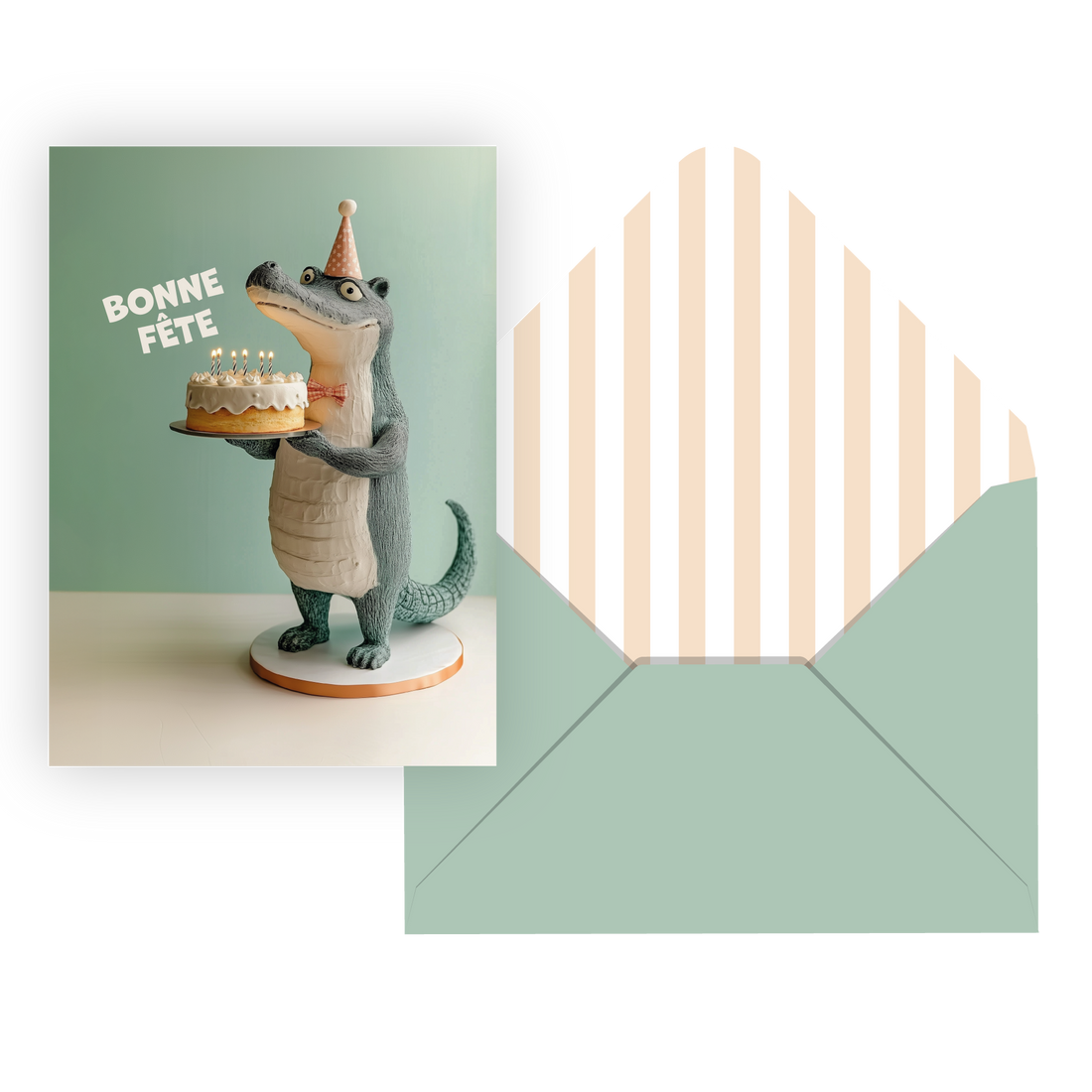 CARTE DE SOUHAIT IND./BONNE FÊTE CROCODILE PBI AUTRES