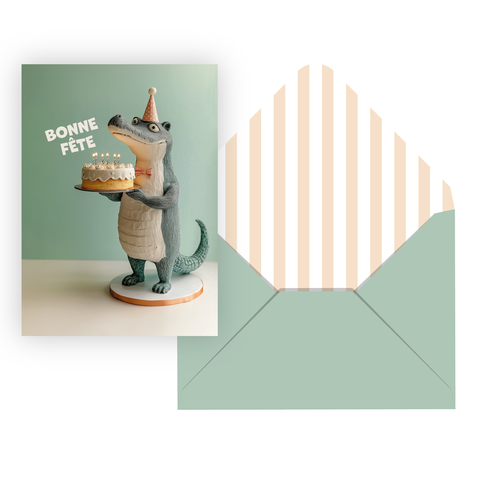 CARTE DE SOUHAIT IND./BONNE FÊTE CROCODILE PBI AUTRES