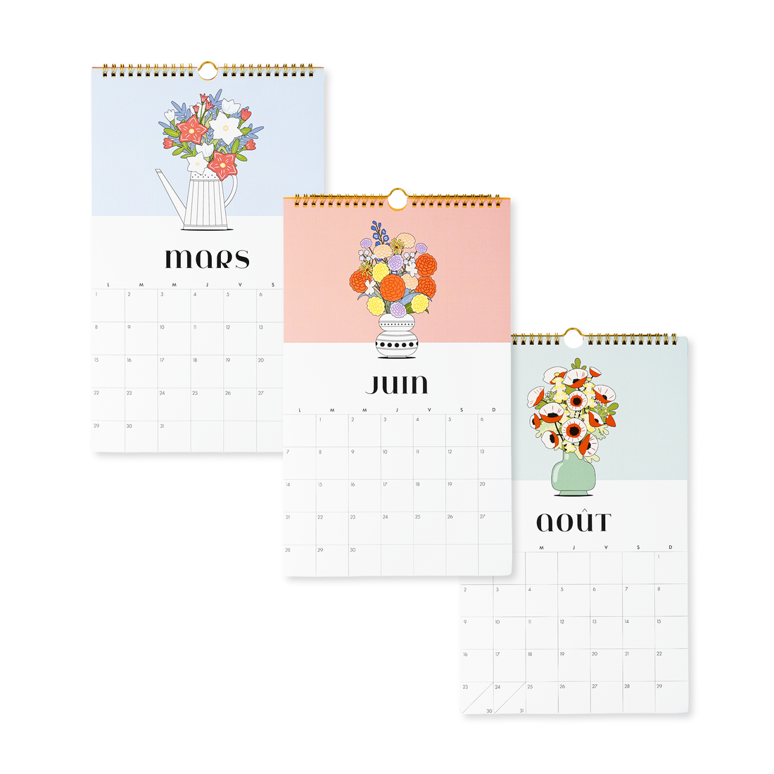 CALENDRIER 15 MOIS-2027- BOUQUETS by PBI AUTRES