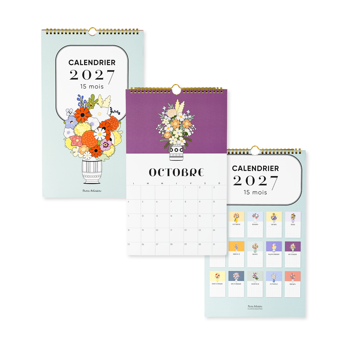 CALENDRIER 15 MOIS-2027- BOUQUETS by PBI AUTRES