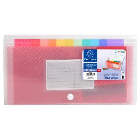 Index Crystal 7 compartiments   26X14cm EXACOMPTA
