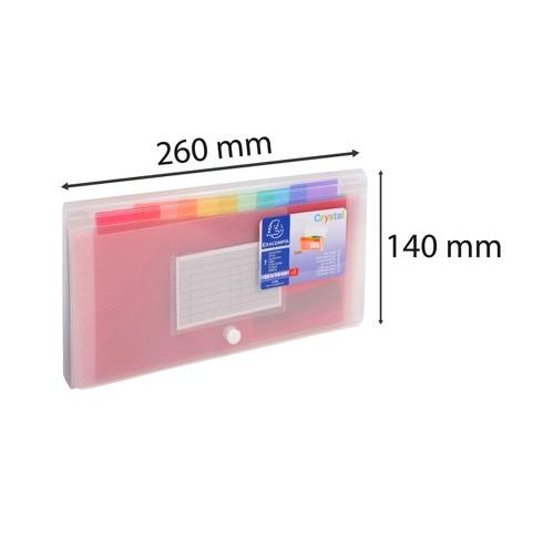 Index Crystal 7 compartiments   26X14cm EXACOMPTA