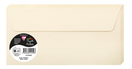 Enveloppe ivoire 210X110 120G Pqt:20 POLLEN