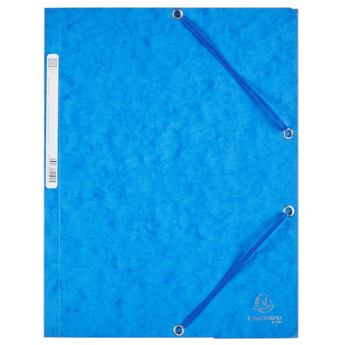 Chemise à cartes souple 3 rabats + élast. bleue (24x32cm)