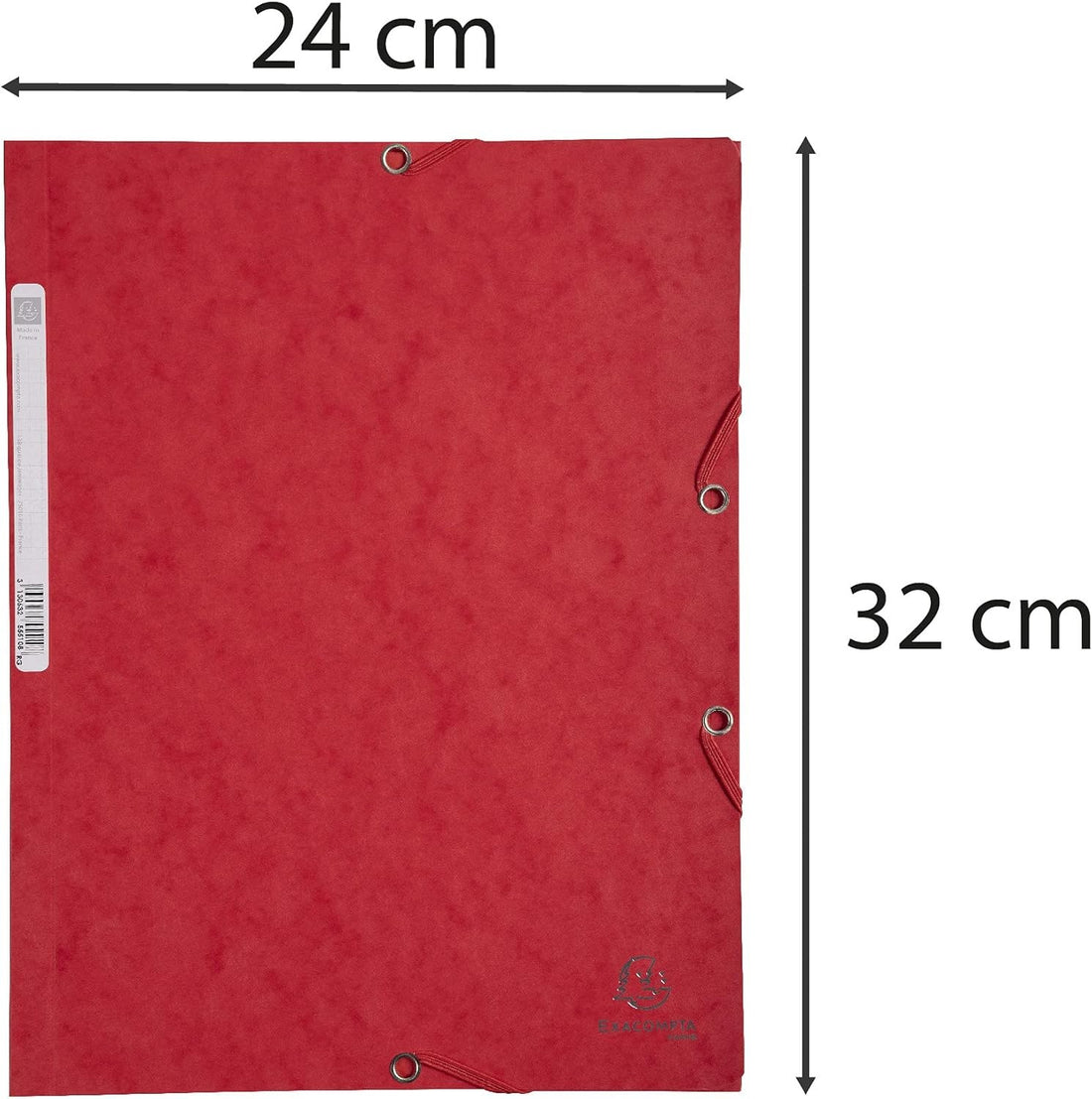 Soft Card Folder 3 Flaps + Elastic. Red  (9.45x12.6in)