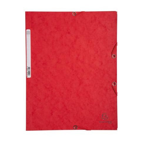 Dossier Rouge de cartes souple 3 rabats + élast. 9½ X 12½ EXACOMPTA