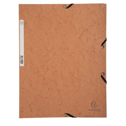 Chemise Tan à Cartes Souple 3 Rabats + Elast 9½X12½ EXACOMPTA