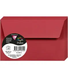 Enveloppe Rouge Groseille 140X90 120G Pck:20 POLLEN