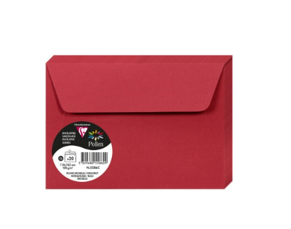 Enveloppe Rouge Groseille 162X114 120G Pck:20 POLLEN