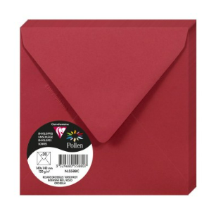 Enveloppe Rouge Groseille 140X140 120G Pck:20 POLLEN