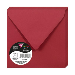 Enveloppe Rouge Groseille 140X140 120G Pck:20 POLLEN