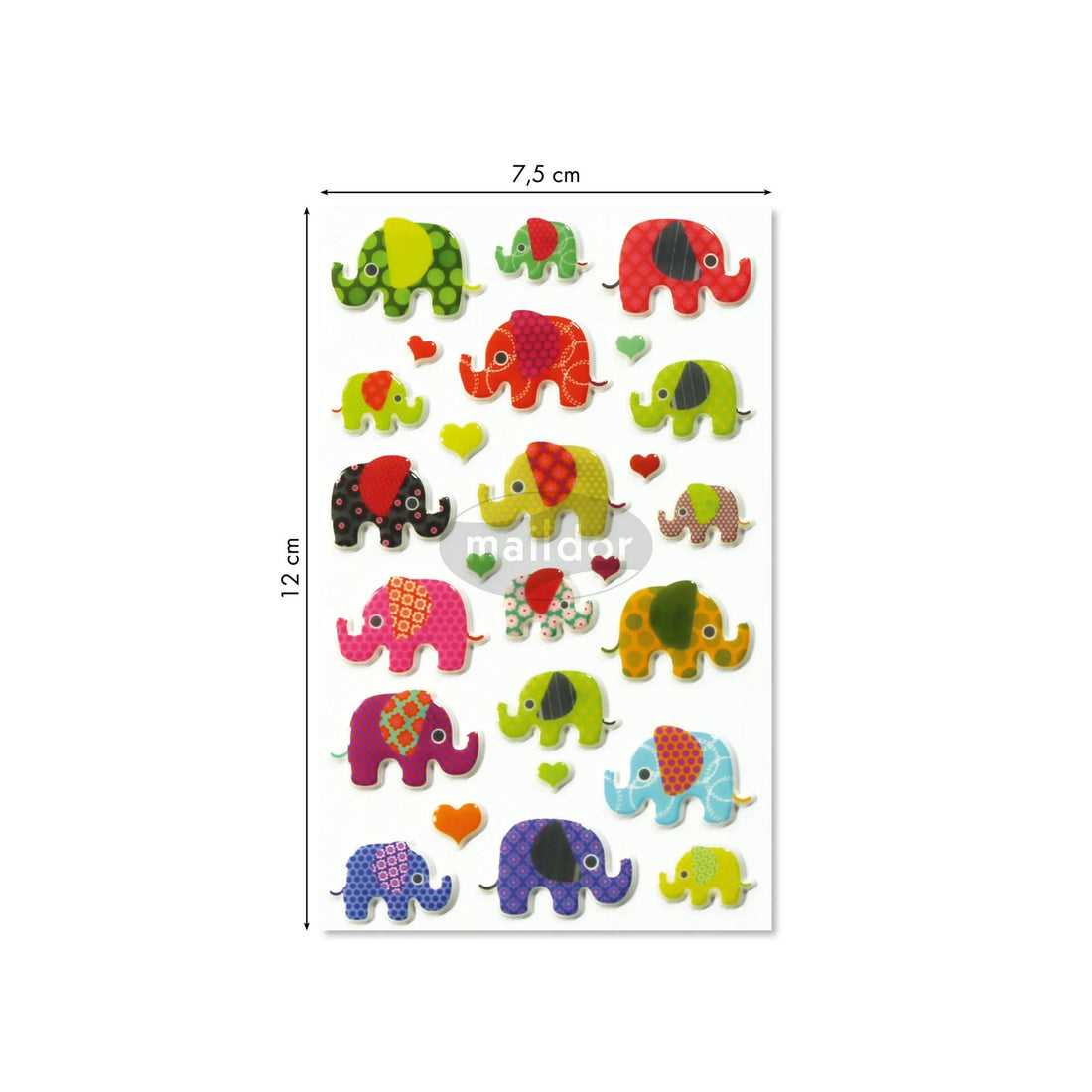 Autocollants Cooky Eléphants 18 gomettes