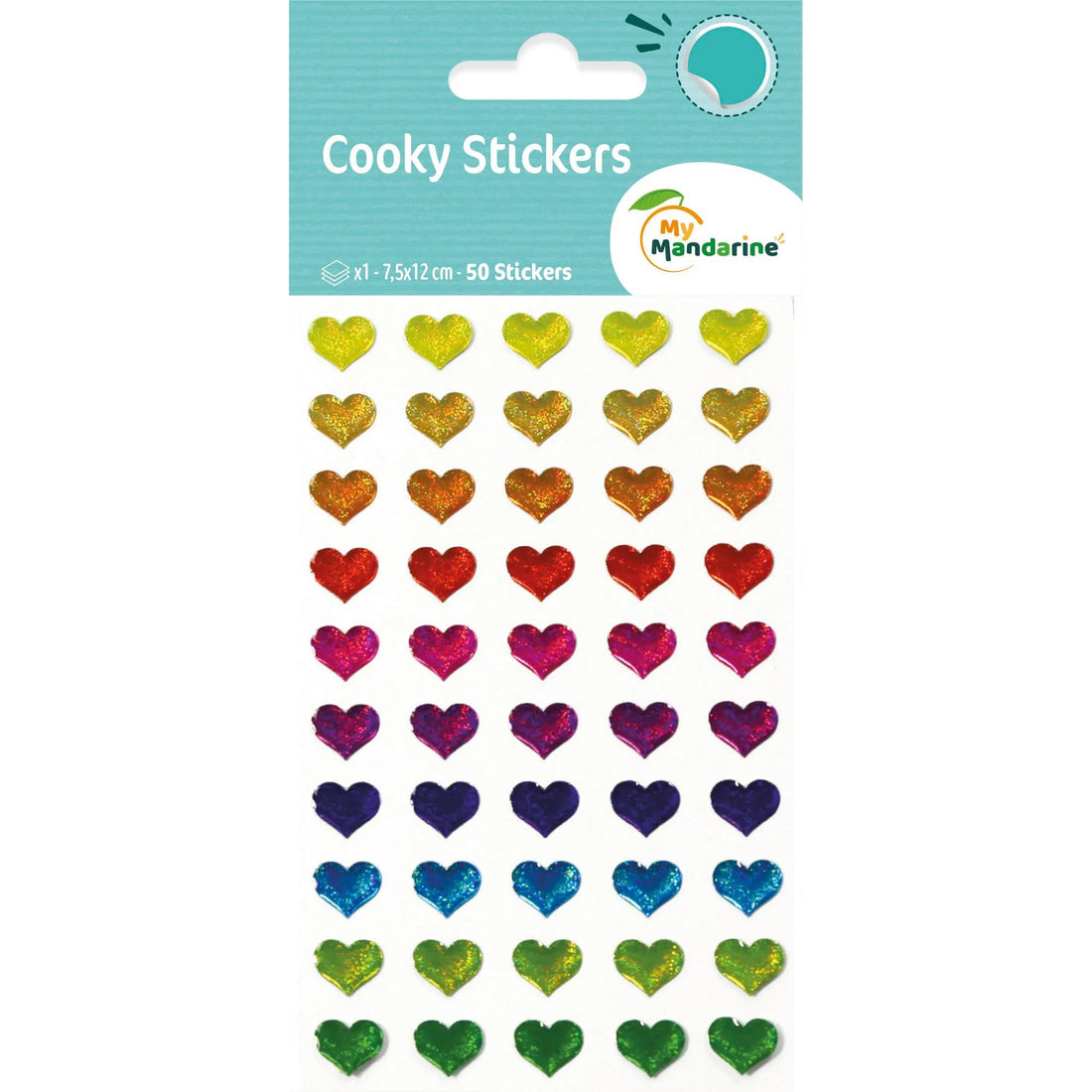 Autocollants Cooky Coeurs 50 gommettes
