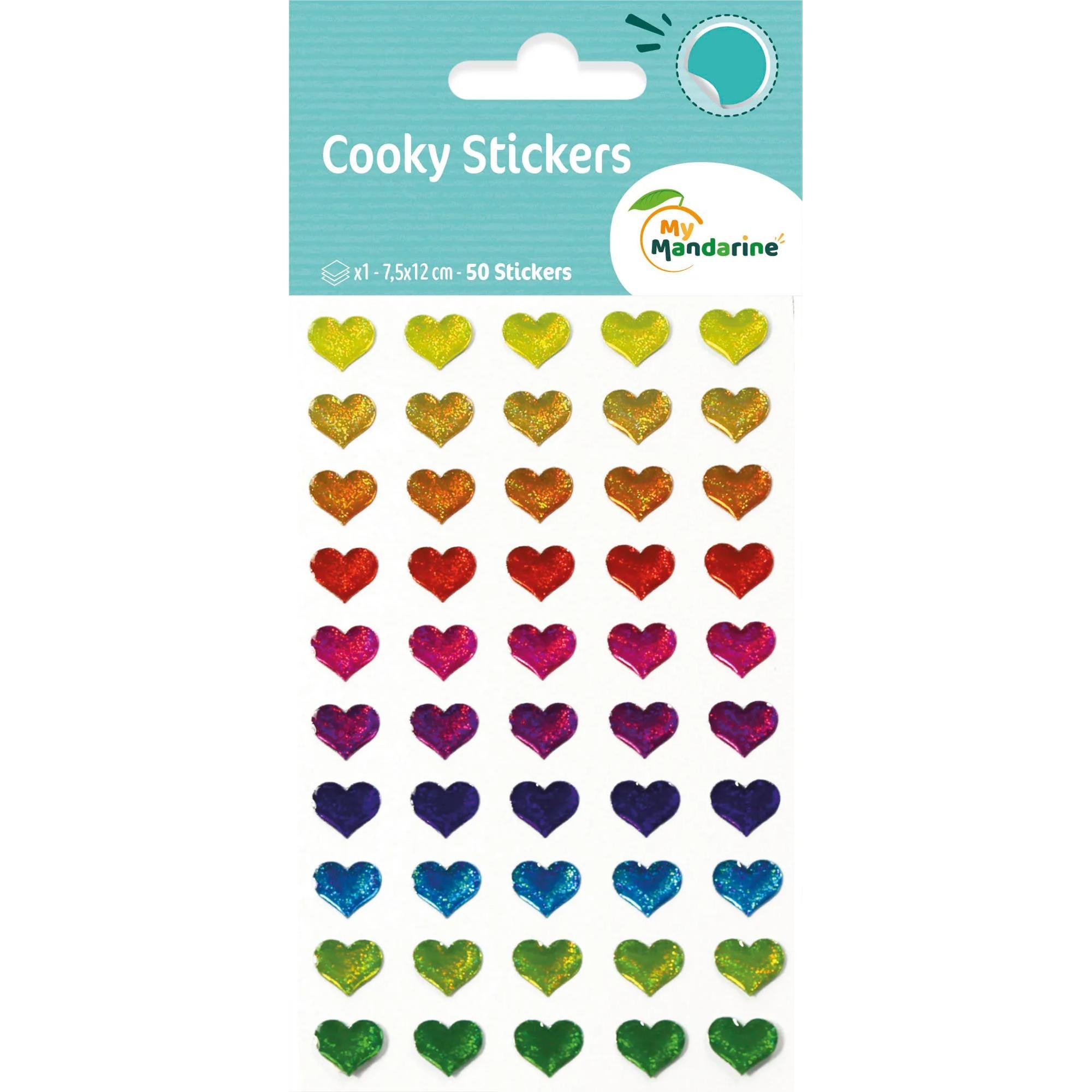 Autocollants Cooky Coeurs 50 gommettes