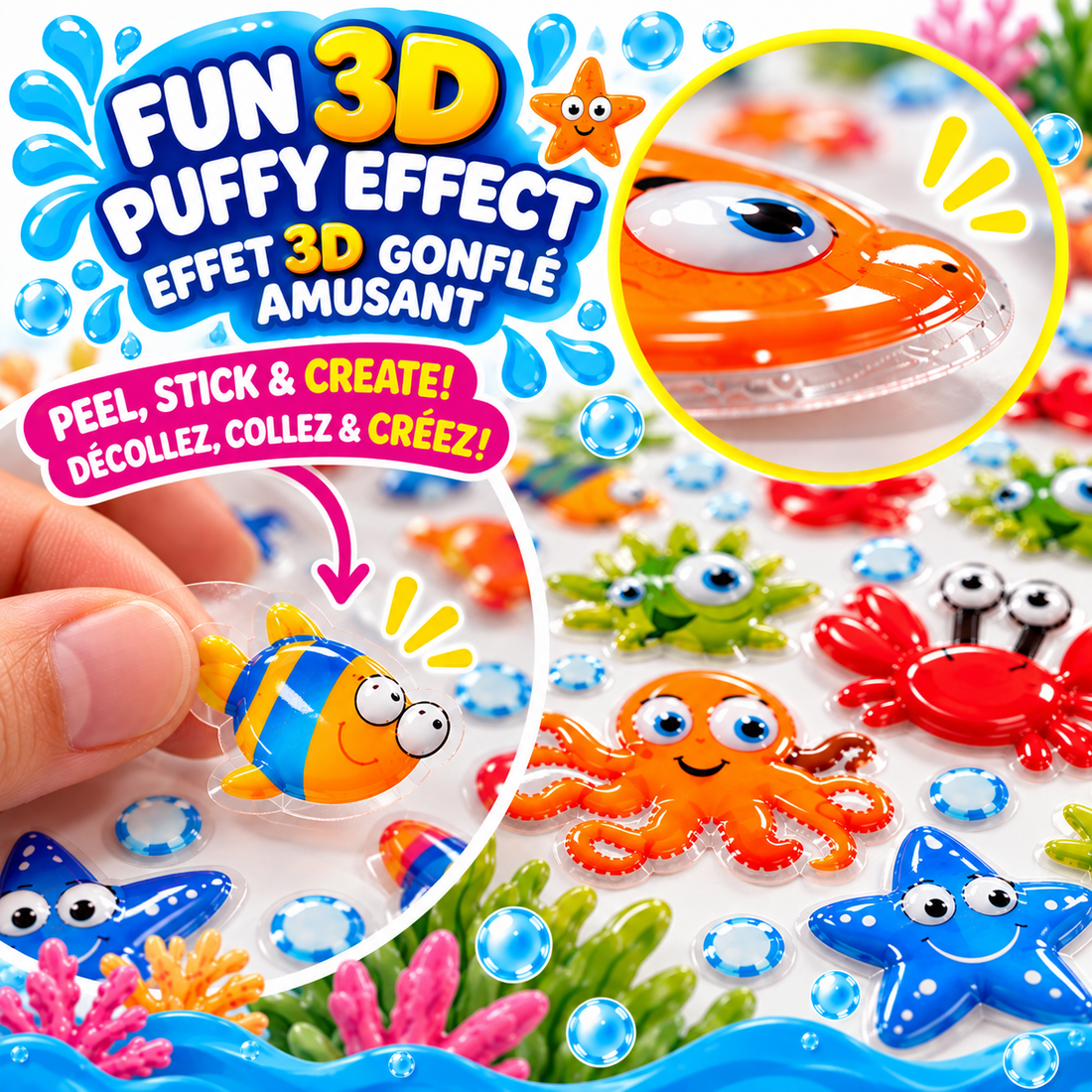 Autocollants Cooky Animaux Marins 29 gommettes - MAILDOR