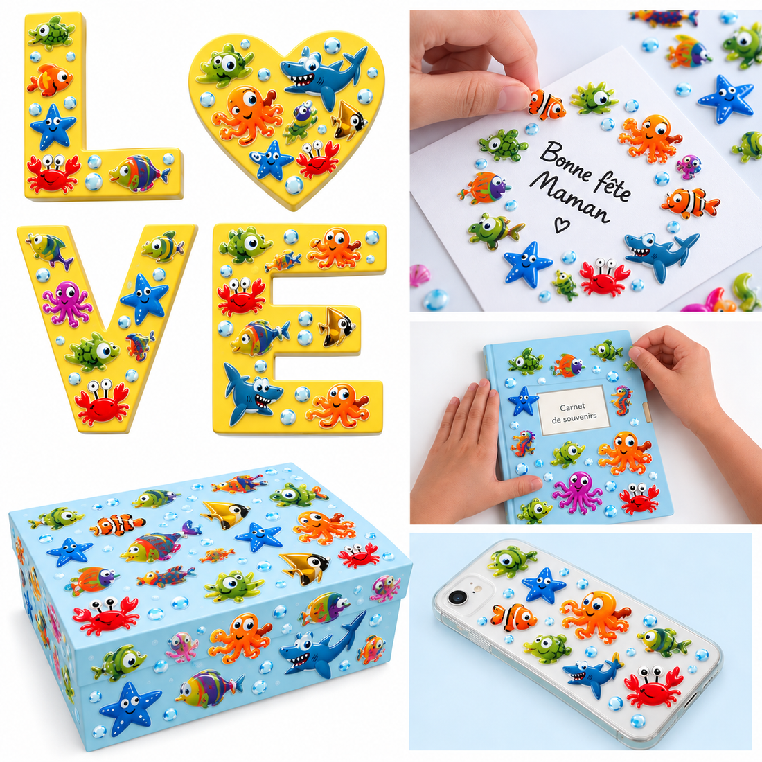 Autocollants Cooky Animaux Marins 29 gommettes - MAILDOR