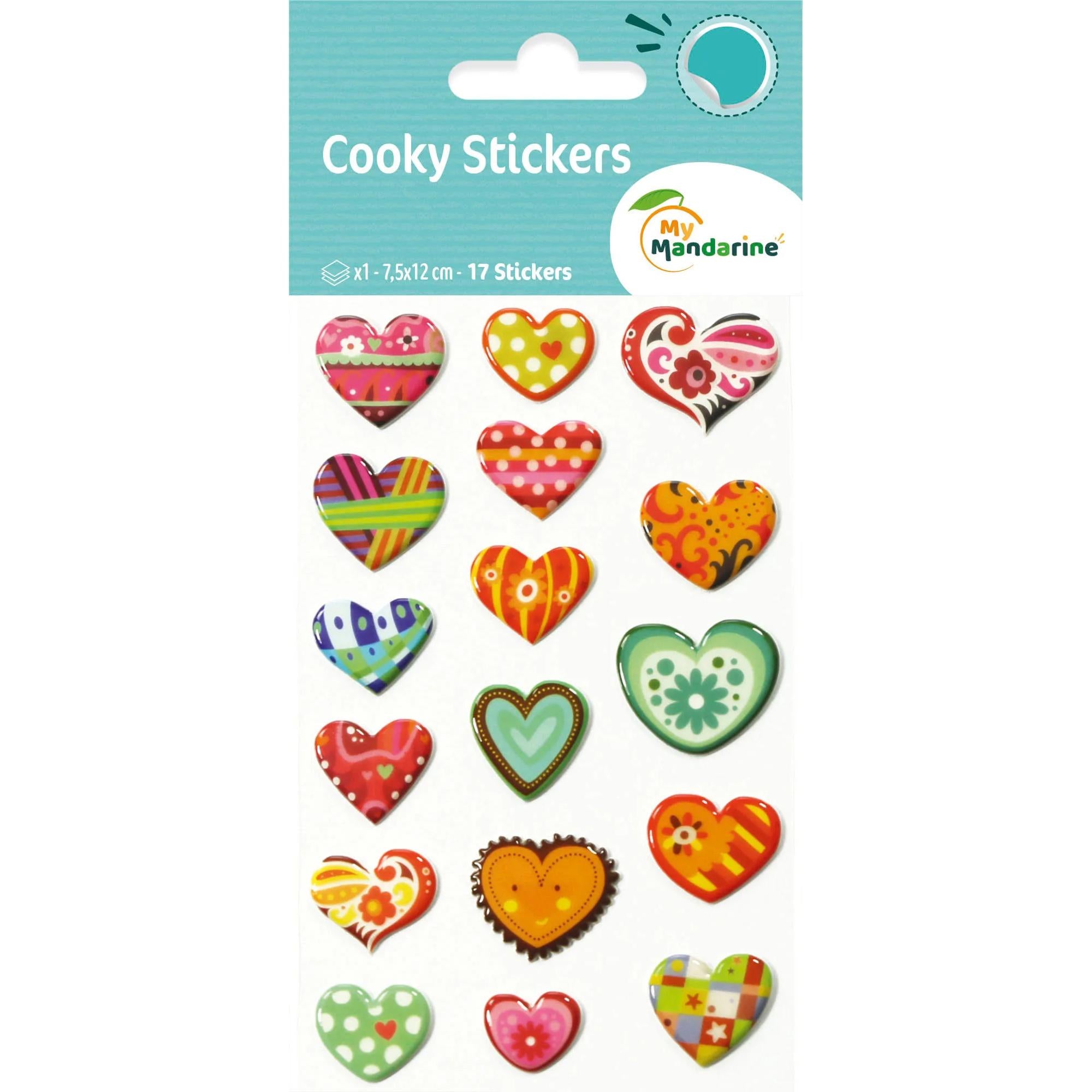 Autocollants Cooky Coeurs 17 gommettes