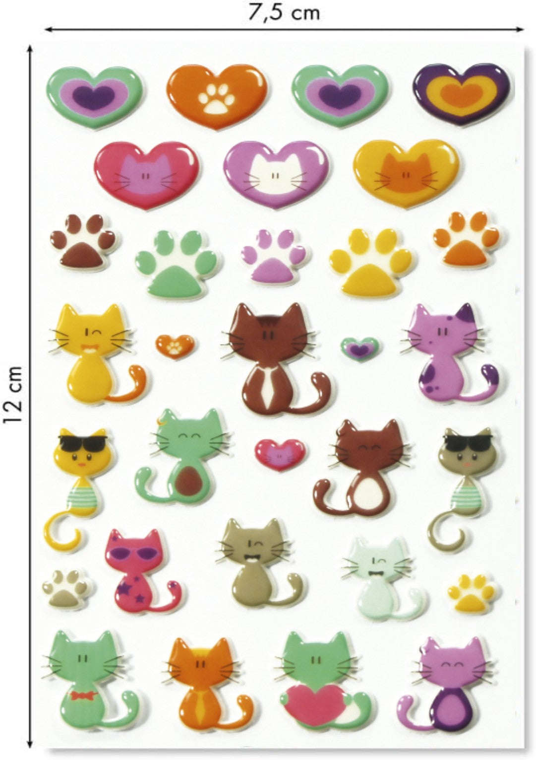 Autocollants  Cooky Chats/Coeurs MAILDOR