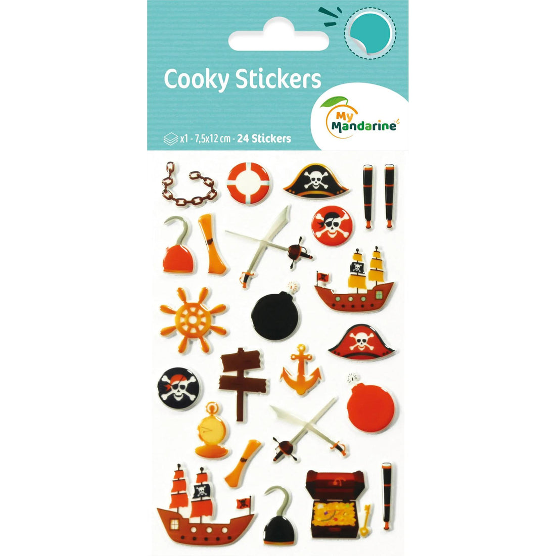 Autocollants Cooky Pirates 24 gomettes