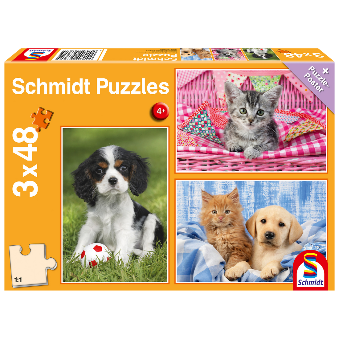 PZ 3x48: MES CHIOTS ET CHATONS PRÉFÉRÉS SCHMIDT PUZZLE