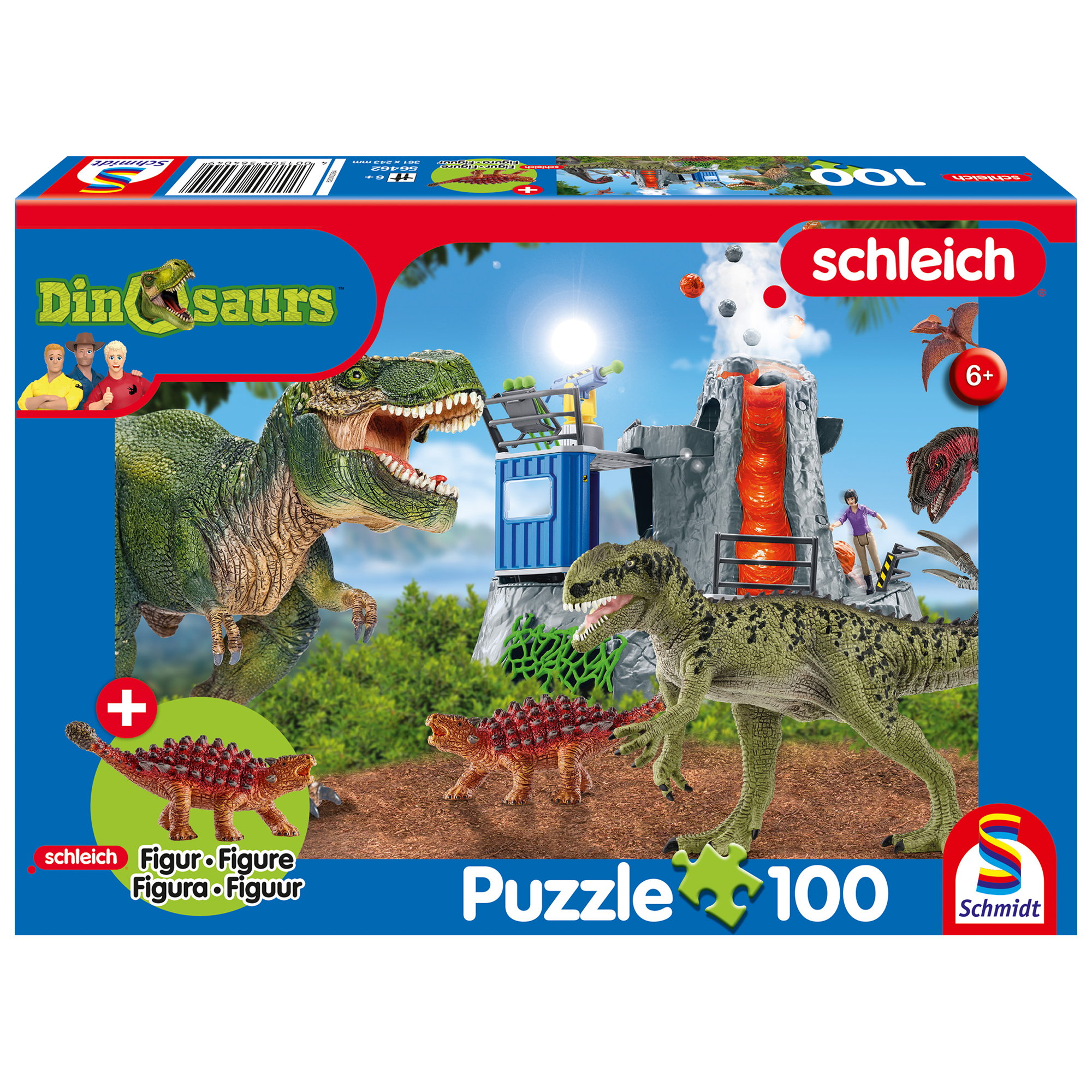 PZ100: DINOSAURES + FIGURINE SCHLEICH SCHMIDT PUZZLE
