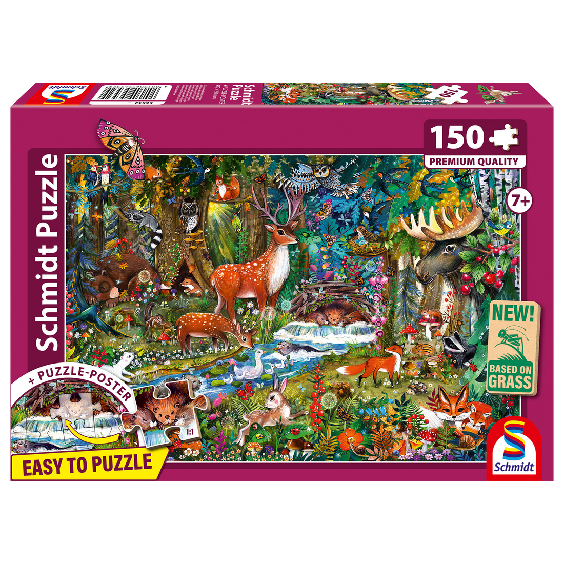 PZ150: ANIMAUX DANS LA FORÊT D'EUROPE SCHMIDT PUZZLE