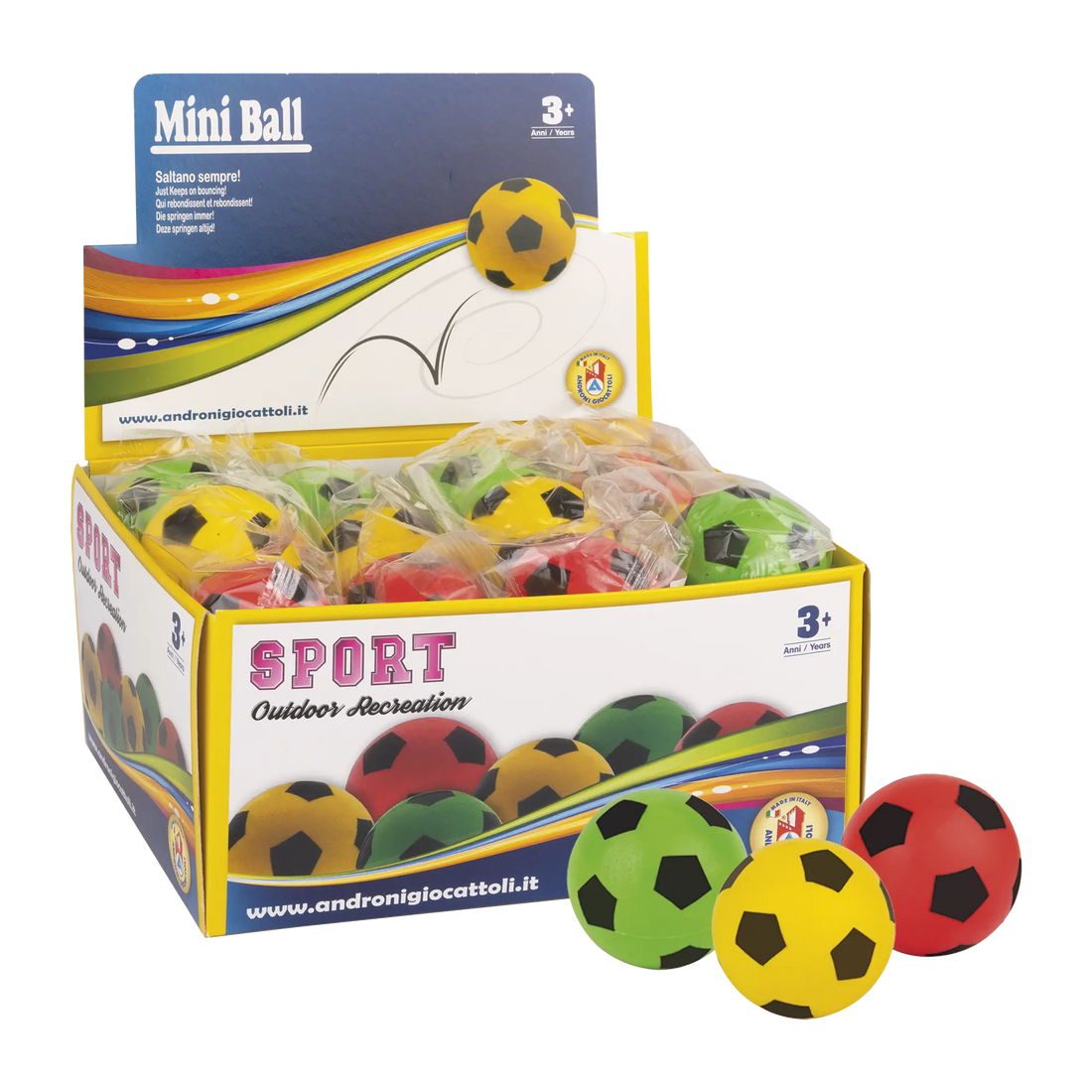 DISPLAY - MINI BALLE DE SOCCER (VENDUS 24 UNITÉS - 3 MODÈLES) ANDRONI