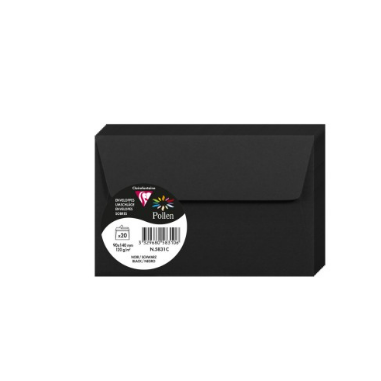 Enveloppe noire 140X90 120G Pqt:20 POLLEN