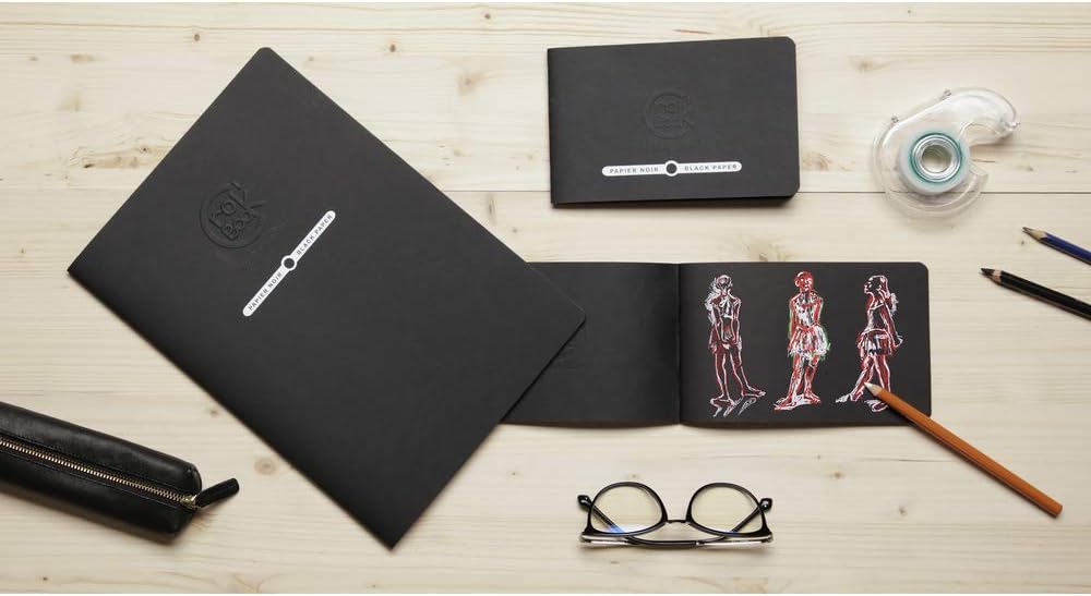 Carnet croquis Crok'Book noir 20 feuilles (17x22cm)