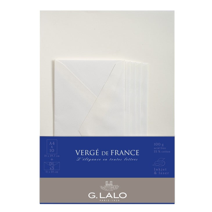Vergé De France Feuilles A4 Dl Enveloppes  Ivoire G.LALO