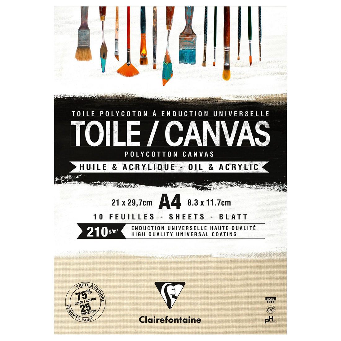 T. Sable natural canvas 210g polycotton pad A4 10 sheets