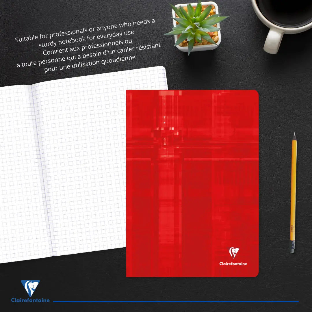 Cahier agrafé 5/5 -assortis- A4.  80 pages (21x29.7cm) CLAIREFONTAINE
