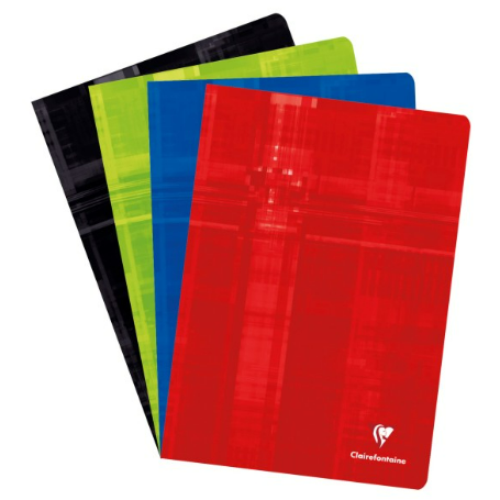 Cahier agrafé ligné -assortis- A4.  80 pages (21x29.7cm) CLAIREFONTAINE