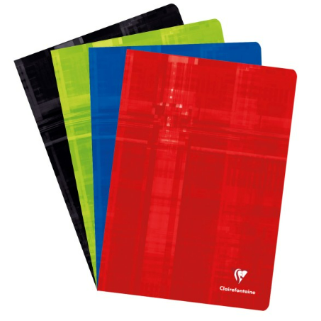 Cahier agrafé seyès -assortis- A4.  96 pages (21x29.7cm) CLAIREFONTAINE