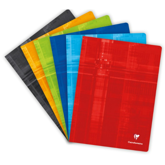 Cahier agrafé seyès -assortis- 96 pages (24x32cm) CLAIREFONTAINE