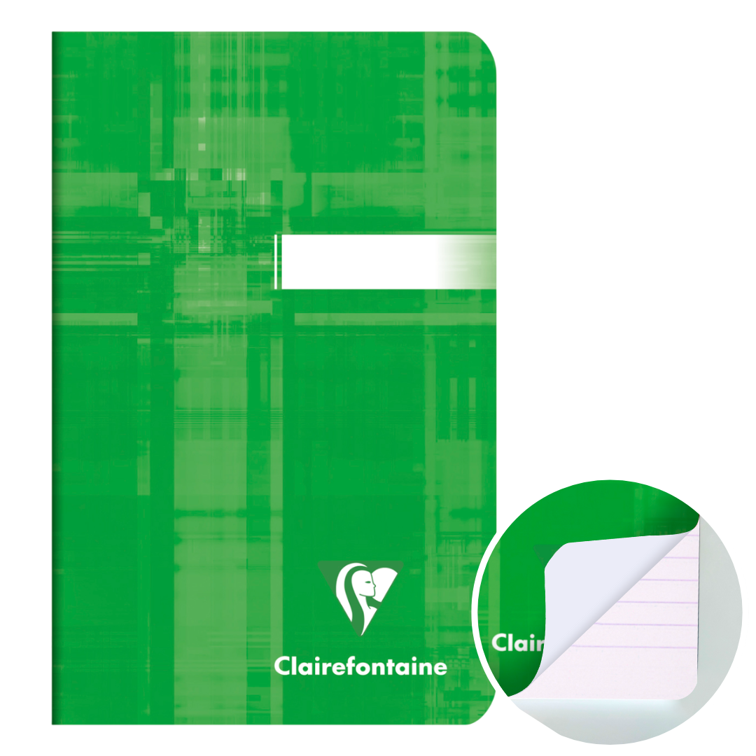 Carnet agrafé ligné -assortis- 96 pages (9x14cm) CLAIREFONTAINE