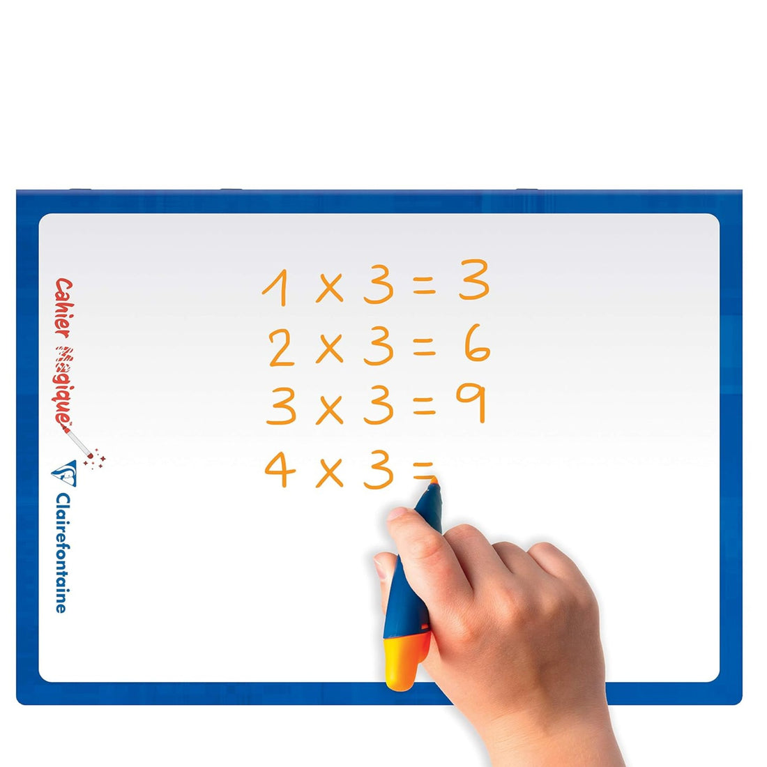 Cahier Magique séyès, couverture ardoise double face effaçable piqué blanc 48 pages (24x32cm)