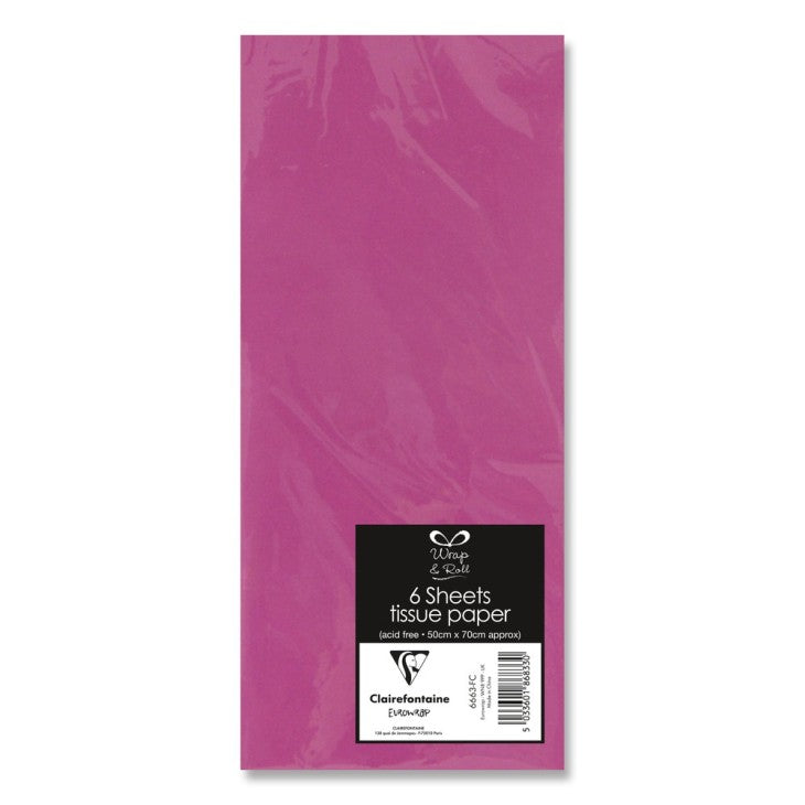 6 Feuilles De Soie Fuchsia 50X70 Cm CLAIREFONTAINE