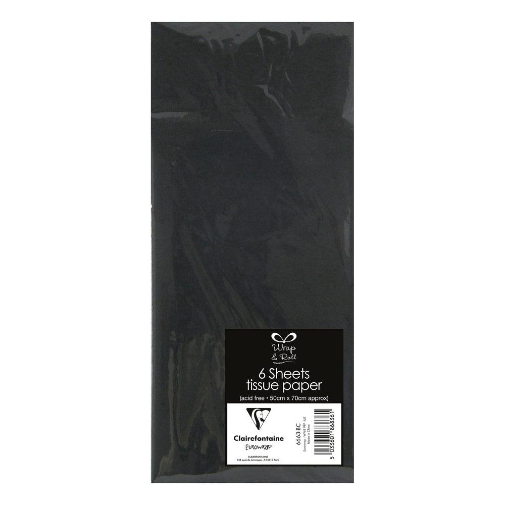 6 Feuilles De Soie Noir 50X70 Cm CLAIREFONTAINE