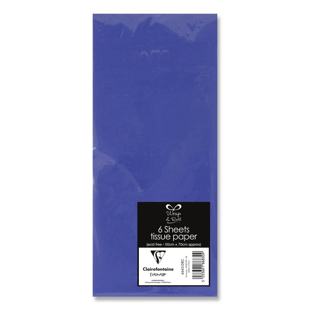 6 Feuilles De Soie D/Blu 50X70 Cm CLAIREFONTAINE
