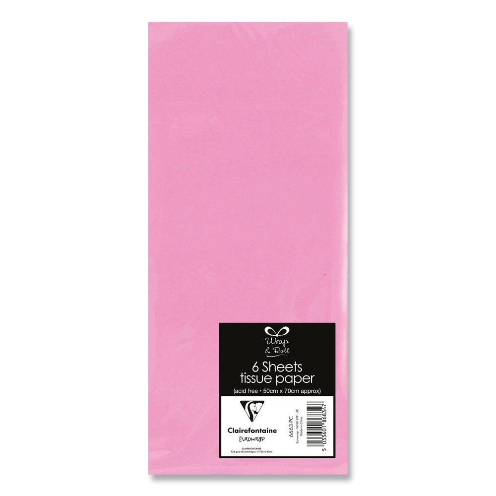 6 Feuilles De Soie Rose 50X70 Cm CLAIREFONTAINE