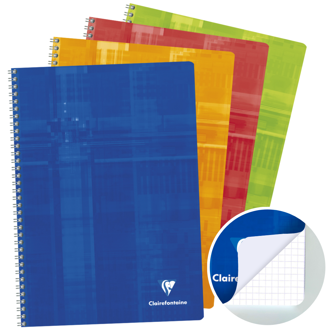 Cahier reliure intégrale 5/5 -assortis- A4. 100 pages (21x29.7cm) CLAIREFONTAINE
