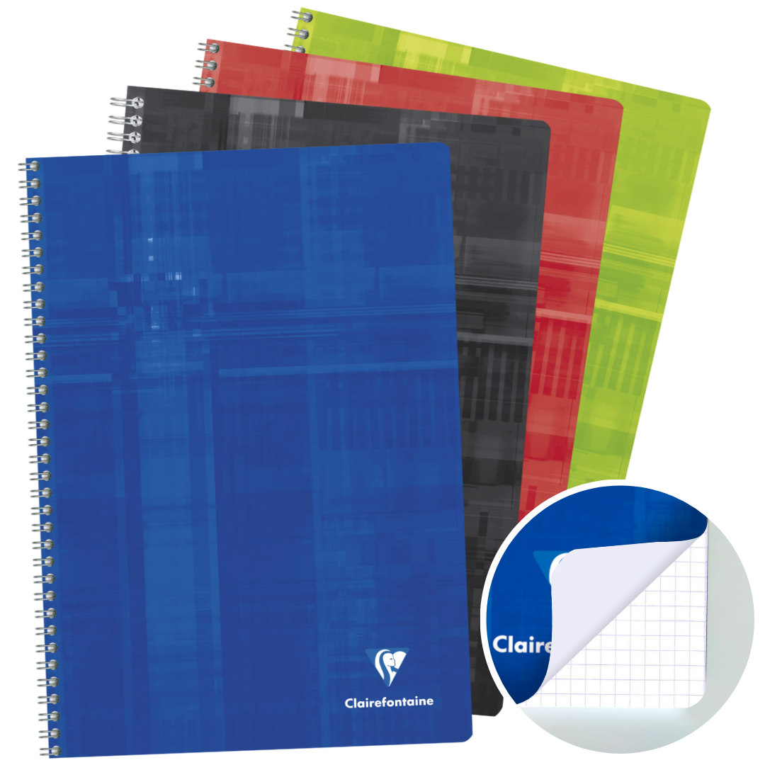 Cahier reliure intégrale 5/5 -assortis- A4. 180 pages (21x29.7cm) CLAIREFONTAINE