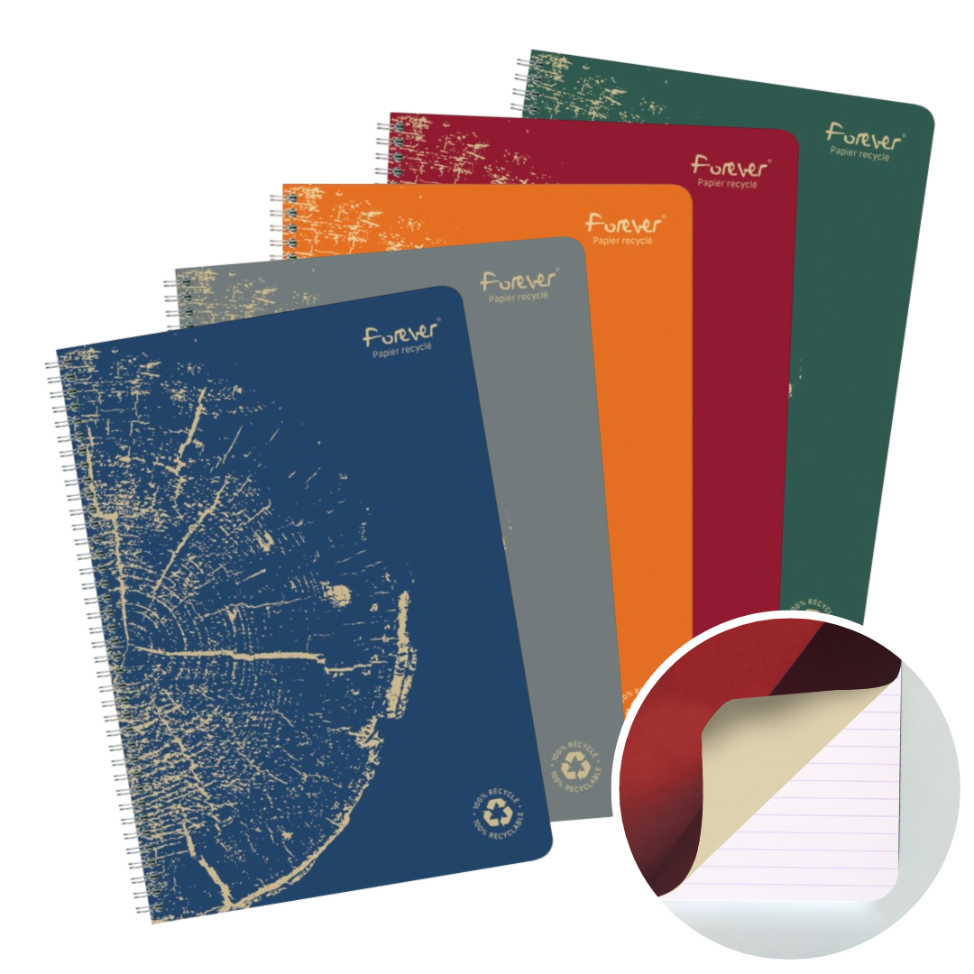 Forever premium cahier reliure intégrale ligné-assortis- A4. 120 pages (21x29.7cm) CLAIREFONTAINE