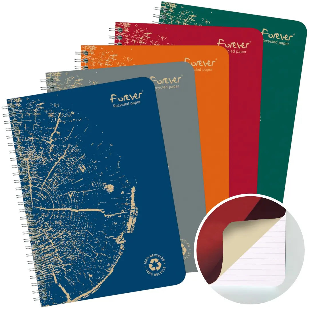 Forever premium cahier reliure intégrale ligné -assortis- A5. 120 pages (14.8x21cm) CLAIREFONTAINE