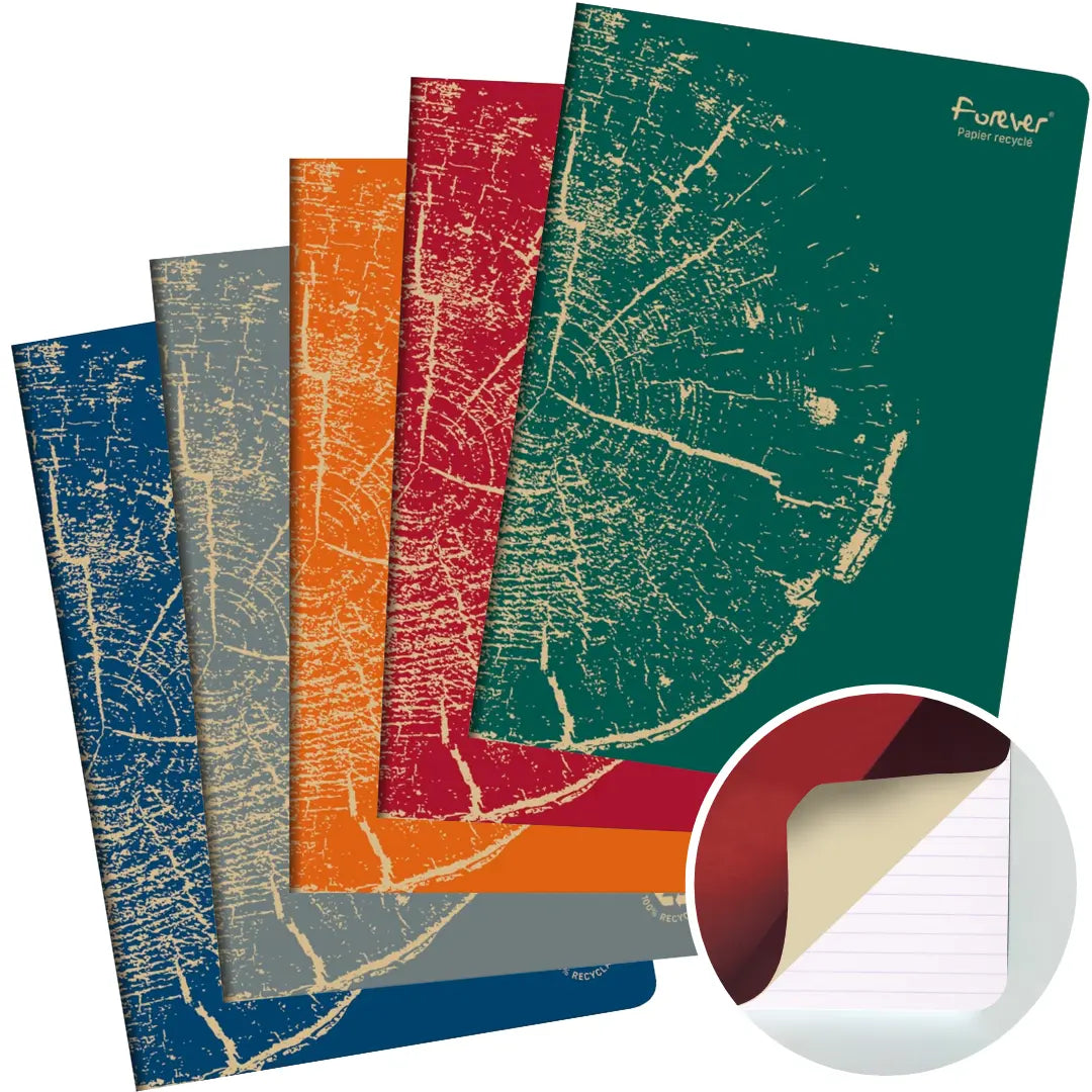 Forever premium cahier agrafé ligné -assortis- A4. 96 pages (21x29.7cm) CLAIREFONTAINE